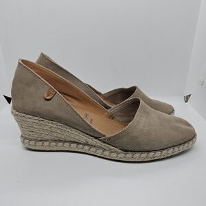 Verbenas Mamen Seraje tan suede d'orsay wedge espadrilles EU 40